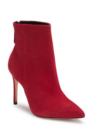 Schutz Michela Scarlet Leather High Heel Ankle Stiletto Bootie - Scarlet