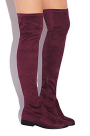 Lust For Life Rank Over-the-Knee Thigh High Flat Fiited Boots