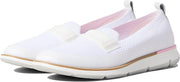 Cole Haan 4.Zerogrand Stitchlite White Knit/White Iridescent Rounded Toe Loafers