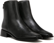 Sam Edelman Thatcher Black Leather Side Zipper Square Toe Low Block Heel Boots