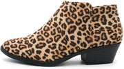 Soda Mug New Cheetah Round Closed Toe Pull On Side Zipper Western Ankle Booties