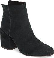 Lucky Brand Ravynn Ankle Boot Black Leather Block Heel Dress Ankle Bootie