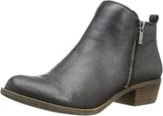 Lucky Brand Women's Basel Ankle Bootie Black Leather Ankle Booties