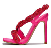 Cape Robbin Tuwe Womens Sandals HIgh Formal Rhinestone Stiletto Heeled Pumps