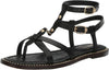 Sam Edelman Talya Black Leather Open Toe Ankle Strap Gladiator Flats Sandals