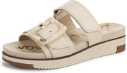 Sam Edelman Adrianna Modern Ivory Open Toe Double Strap Slip On Chunky Sandals