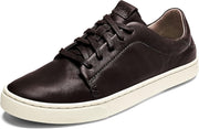 OLUKAI Pehuea Li Dark Java Leather Casual Rubber Outsole Comfort Fit Sneakers