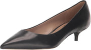 Sam Edelman Franci Black Leather Pointed Toe Slip On Kitten Heeled Classic Pumps