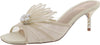 Sam Edelman Pauline Ivory Tulle Squared Open Toe Slip On Kitten Heeled Sandals