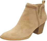Dolce Vita Jace Dune Suede Fashion Pointed Toe  Mid Block Heel Ankle Boots