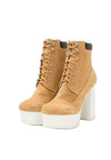 Shellys London Evan Tan Suede Lace Up Platform Lug sole Jeffrey Ankle Boots