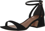 Sam Edelman Wilson Black Ankle Strap Squared Open Toe Block Heeled Sandals