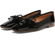 Circus By Sam Edelman Teresa Black Patent Bow Detail Vamp Square-Toe Ballet Flat