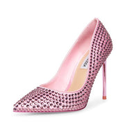 Steve Madden Vala-R Pink Studded Detail Slip On Pointed Toe High Heel Pumps
