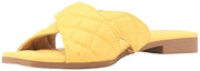 Cape Robbin ALANIS Quilted Slip-On Comfort Mule Slide Sandals Yellow (9, Yellow)