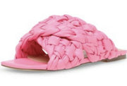 Steve Madden Marina Pink Slip On Mules Squared Open Toe Flat Slides Sandals