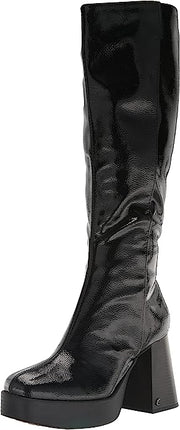 Circus By Sam Edelman Sandy Black Pull On Knee High Chunky Heel Platforms Boots