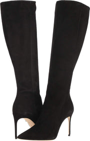 Brian Atwood VANITY Suede Knee-High Boots Black Rich Nubuck HIgh Stiletto Boots (6.5)