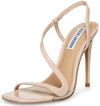 Steve Madden Nadia Nude Patent Strappy Slip On Open Toe Stiletto Heeled Sandals