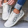 Archer Women Casual Leopard Printing Anti-skid Lace Up Running Sneakers Walking Shoes