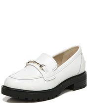 Sam Edelman Tully White Box Slip On Chunky Lug Sole Almond Toe Leather Loafers