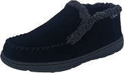 Clarks Black Suede Leather Sherpa Lined Indoor Outdoor Ankle Bootie Slippers