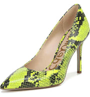 Sam Edelman Hazel Hot Yellow Snake Leather Stiletto Dress Pointy Toe Pump