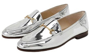 Sam Edelman Loraine Soft Silver Almond Toe Slip On Classic Vamp Loafers Shoes