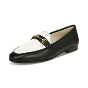 Sam Edelman Loraine Black/Bright White Almond Toe Slip On Classic Vamp Loafers