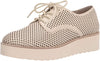 Vince Camuto Nillindie Platform Wedge Oxford Loafers Beige Leather Sneaker