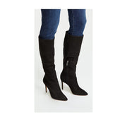 Schutz Women's Eullalia Tall Boots, Black Suede KNee High Dress Boots