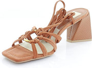 Dolce Vita Kash Cedar Nubuck Tie Up Open Squared Toe Block Heeled Sandals