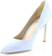 Sam Edelman Hazel Cerulean Blue Suede Stiletto Heel Pointy Toe Slip On Pumps