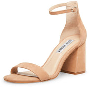 Steve Madden Gracelynn Camel Nubuck Rounded Open Toe Ankle Strap Platform Sandal