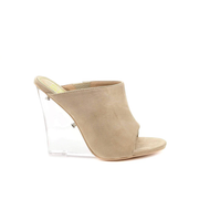 Cape Robbin Cotton Candy Vegan Suede High Wedge Sandal-Nude