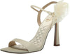 Sam Edelman Leana Pearl Ivory Suede Squared Open Toe Stiletto Heleed Sandals