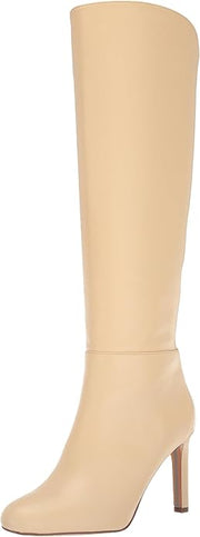 Sam Edelman Shauna Eggshell Pointed Toe Stiletto Heeled Knee High Fashion Boots