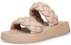 Steve Madden Hillary Taupe Slip On Rounded Open Toe Platform Braided Sandals