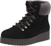 Sam Edelman Franc Black Lace-up Rounded Toe Hiker Platform Lace Up Ankle Boots