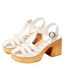 Sam Edelman Margritte White Multi Straps Buckle Ankle Block Heel Platform Sandal