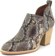 Jeffrey Campbell Rosalee Taupe Snake Multi Stacked Block Heel Slip On Boots