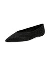 Sam Edelman Nita Black Satin Pointed Toe Slip On Fashion Classic Ballet Flats