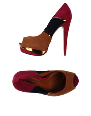 Schutz Sarytta Color Block Pink Brown Black Plaform Pumps