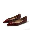 Sam Edelman Nori Cabernet Red Pointed Toe Chain Detailed Slip On Ballet Flats