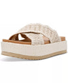 Dolce Vita Sivan Ivory Raffia Fashion Slip On Casual Open Toe Platform Sandals 7.5