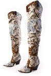 Cape Robbin | HILDA OVER THE KNEE THIGH HIGH CHUNKY LOW HEELED BOOTS-ANIMAL