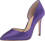 Jessica Simpson Prizma Paris Purple Matte Satin Pointed Toe Stiletto Pumps