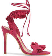 Schutz Women's Irem Heeled Sandal Bright Rose Pink Tie Up Sandals