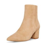 Steve Madden Ossie Tan Suede Zipper Closure Sleek Pointed Toe Ankle Boots