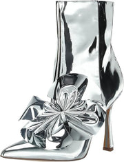 Sam Edelman Esmae Soft Silver Pointed Toe Stiletto Heeled Fashion Ankle Booties